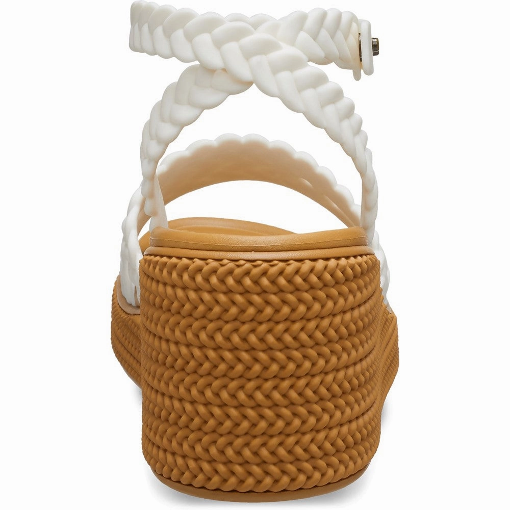 Crocs Brooklyn Woven Ankle Strap Wedge Women's Sneakers Casual Walking Shoes