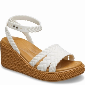 Crocs Brooklyn Woven Ankle Strap Wedge Lightweight Running Shoes,Slip On Athletic Shoes,Breathable Workout Shoes