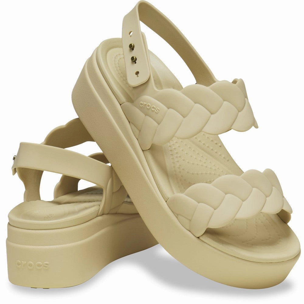 Crocs Brooklyn Woven Low Wedge Women's Sneakers Casual Walking Shoes