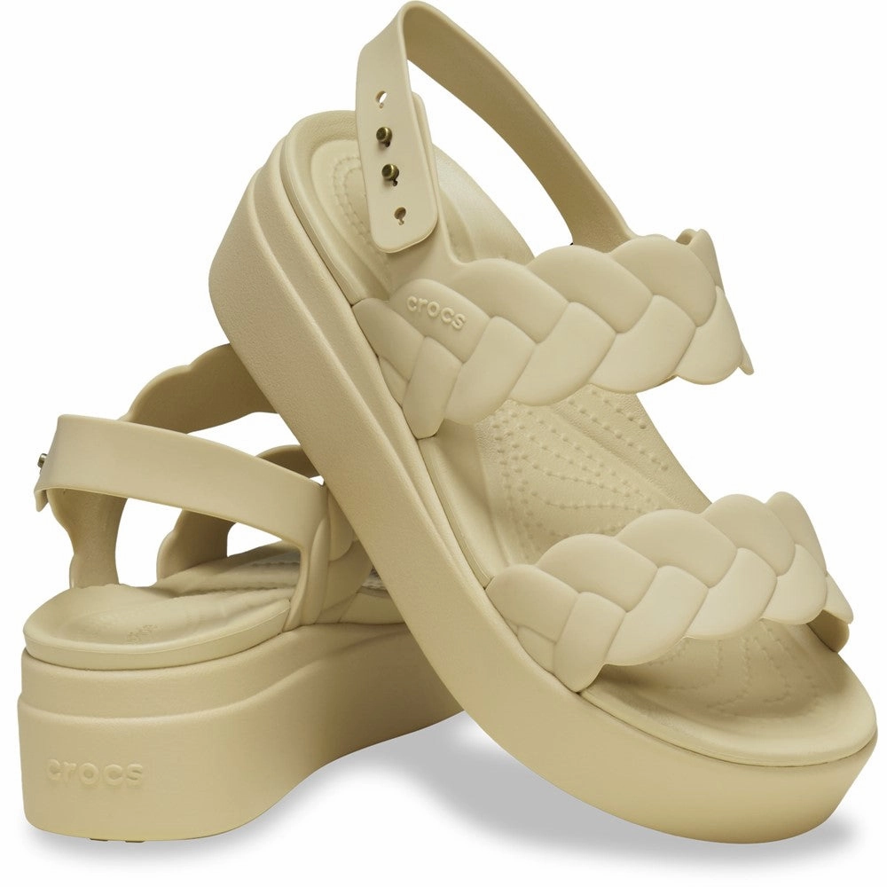 Crocs Brooklyn Woven Low Wedge Women's Sneakers Casual Walking Shoes