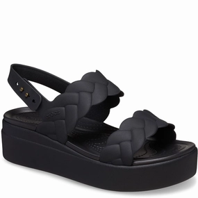 Crocs Brooklyn Woven Low Wedge Lightweight Running Shoes,Slip On Athletic Shoes,Breathable Workout Shoes
