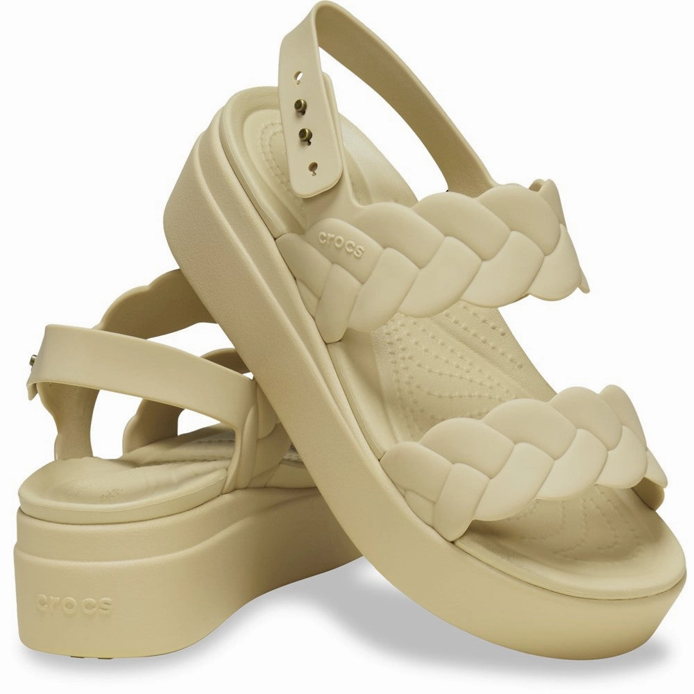 Crocs Brooklyn Woven Low Wedge Women's Sneakers Casual Walking Shoes