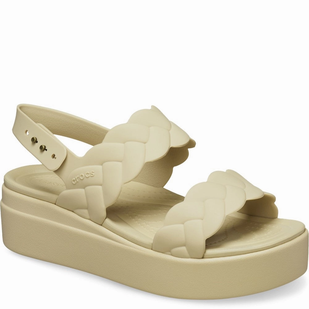 Crocs Brooklyn Woven Low Wedge Lightweight Running Shoes,Slip On Athletic Shoes,Breathable Workout Shoes