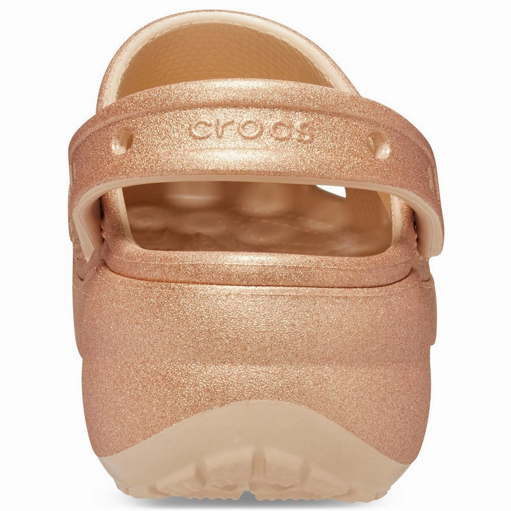 Crocs Classic Platform Glitter Clog Women's Sneakers Casual Walking Shoes
