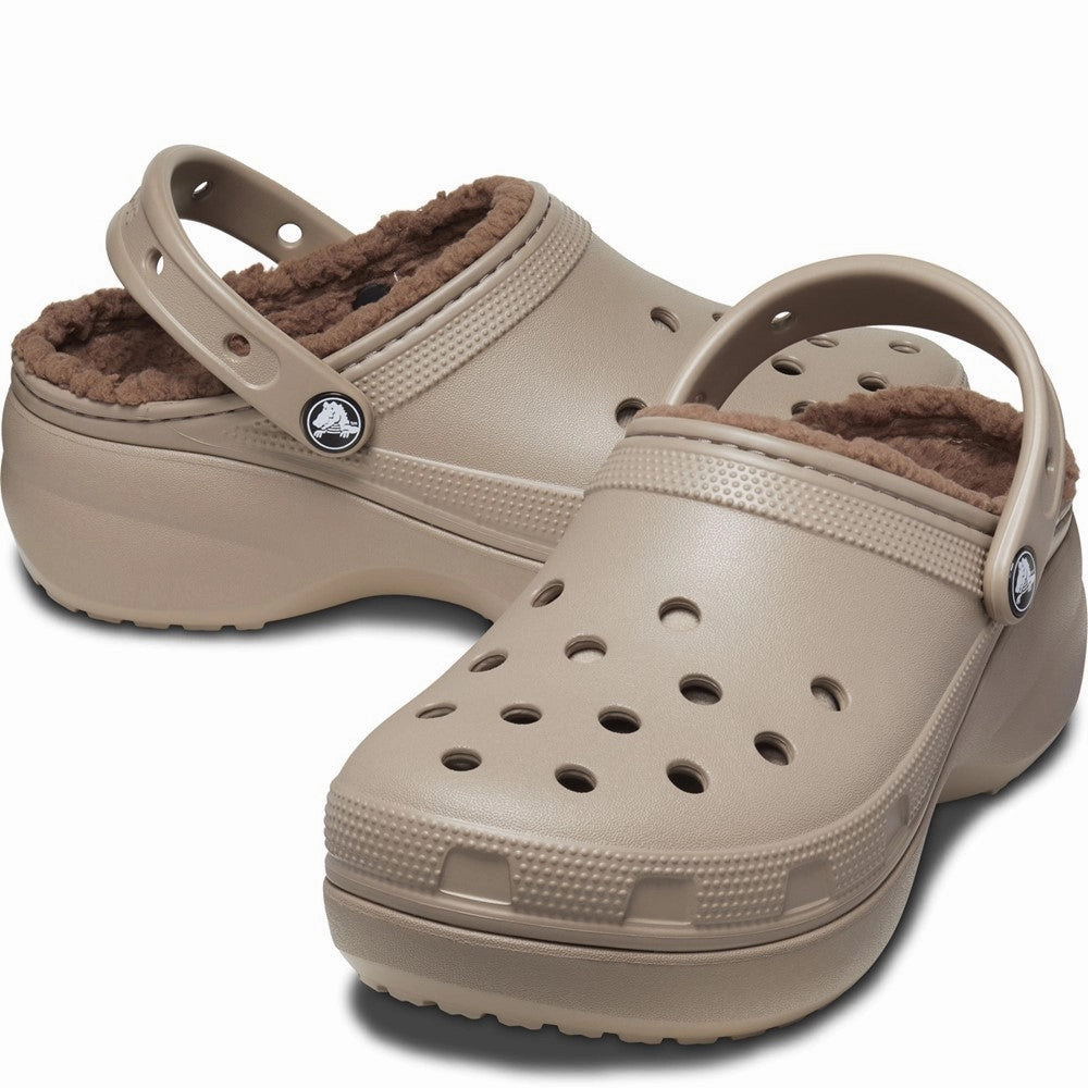 Crocs Classic Platform Lined Clog Women's Sneakers Casual Walking Shoes