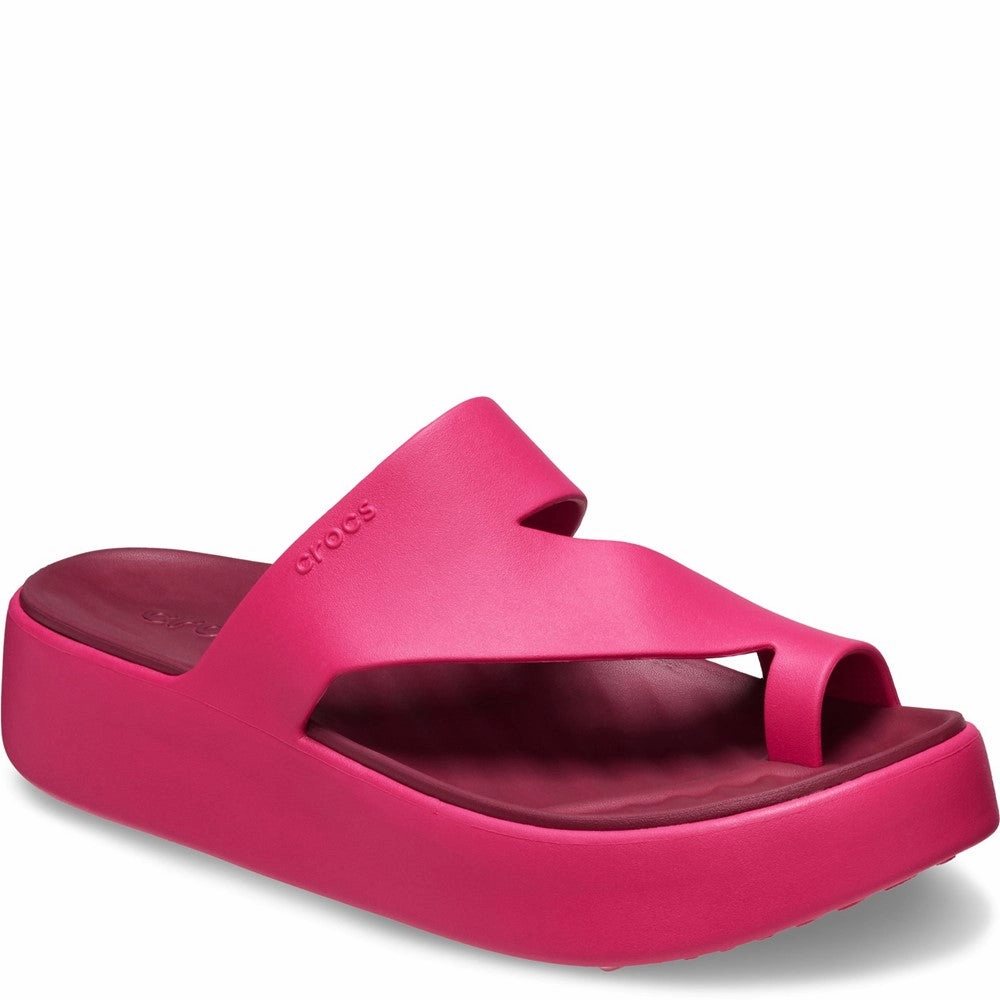 Crocs Getaway Platform Toe Loop Lightweight Running Shoes,Slip On Athletic Shoes,Breathable Workout Shoes