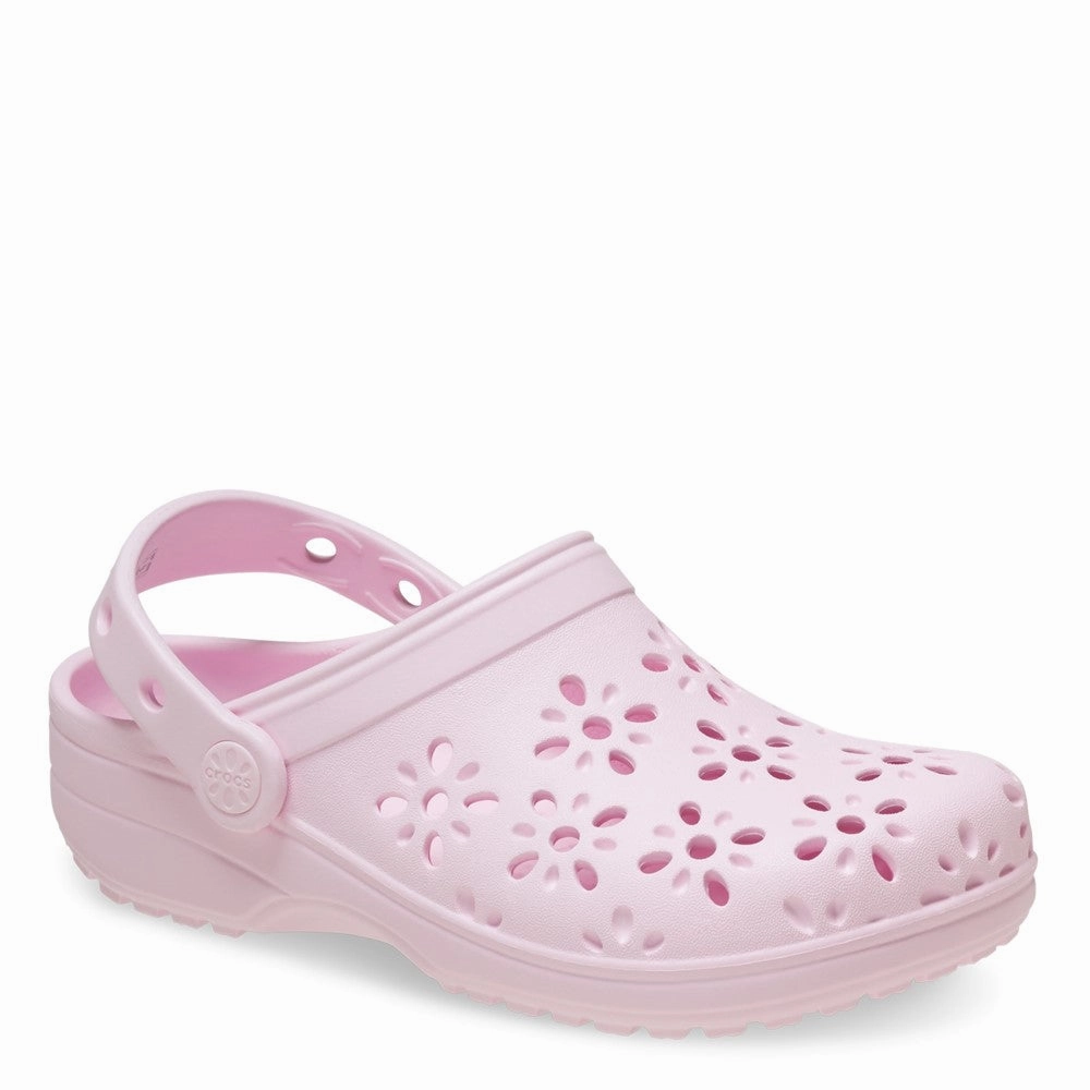 Crocs Kids Classic Floral Cut Out Clog Kids Tennis Shoes,Toddler Athletic Shoes,Youth Casual Shoes