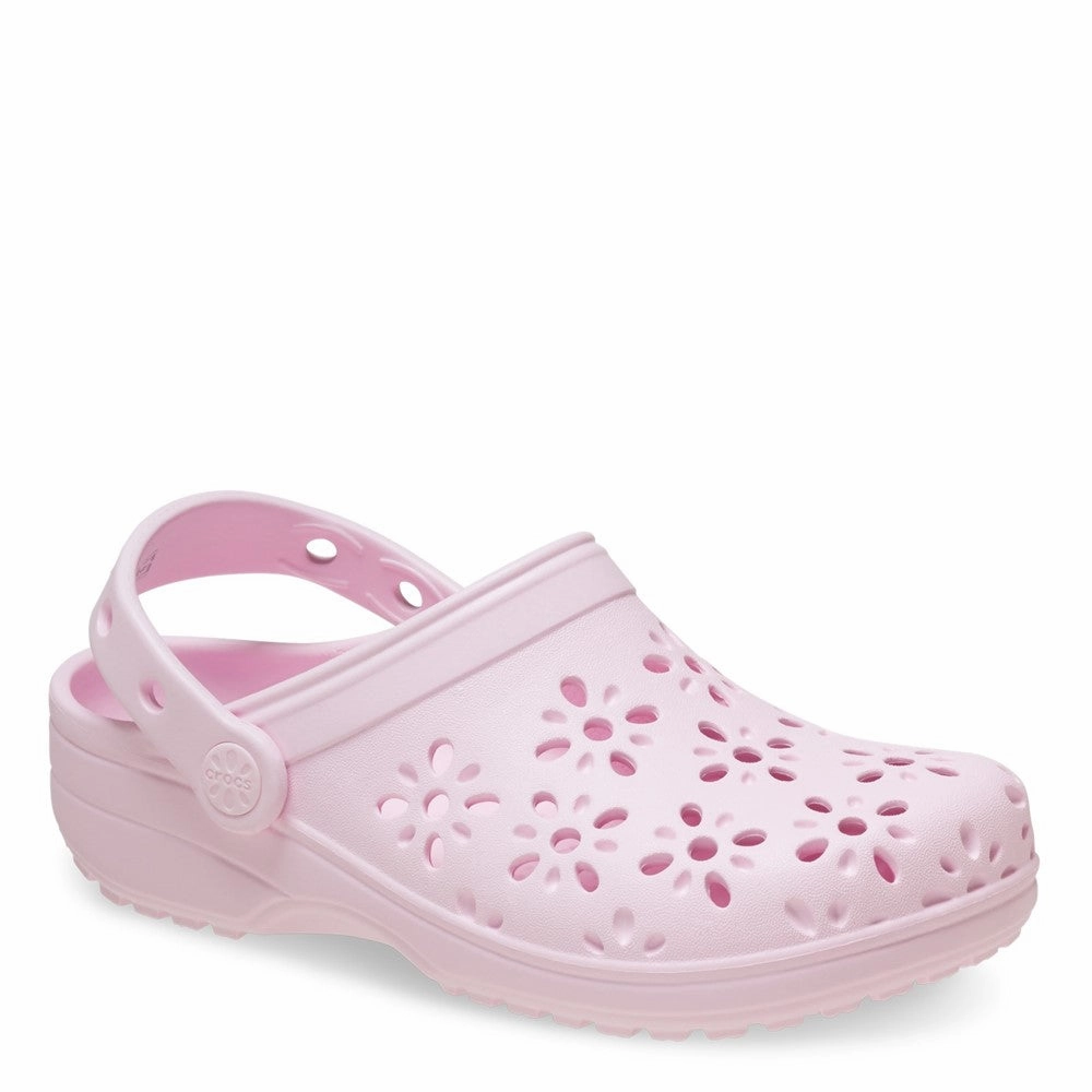 Crocs Kids Classic Floral Cut Out Clog Kids Tennis Shoes,Toddler Athletic Shoes,Youth Casual Shoes