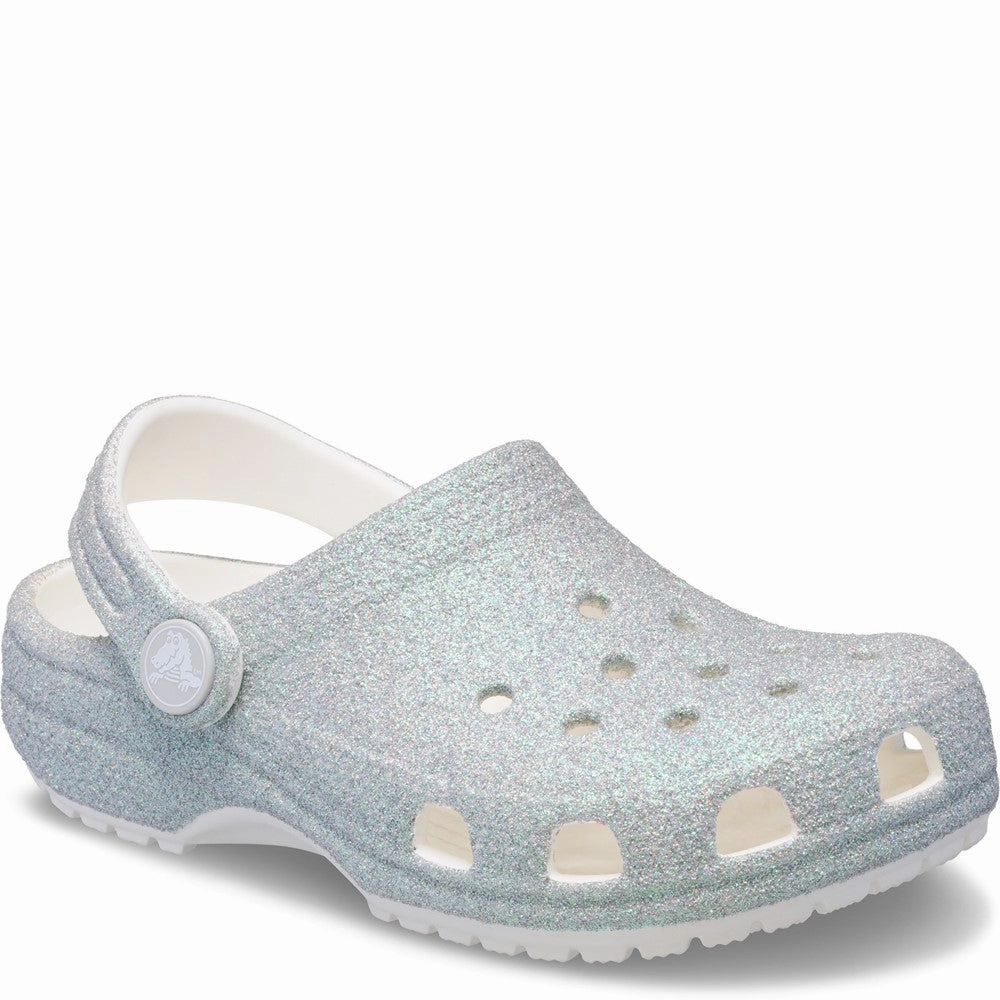 Crocs Kids Classic Glitter Clog Kids Tennis Shoes,Toddler Athletic Shoes,Youth Casual Shoes