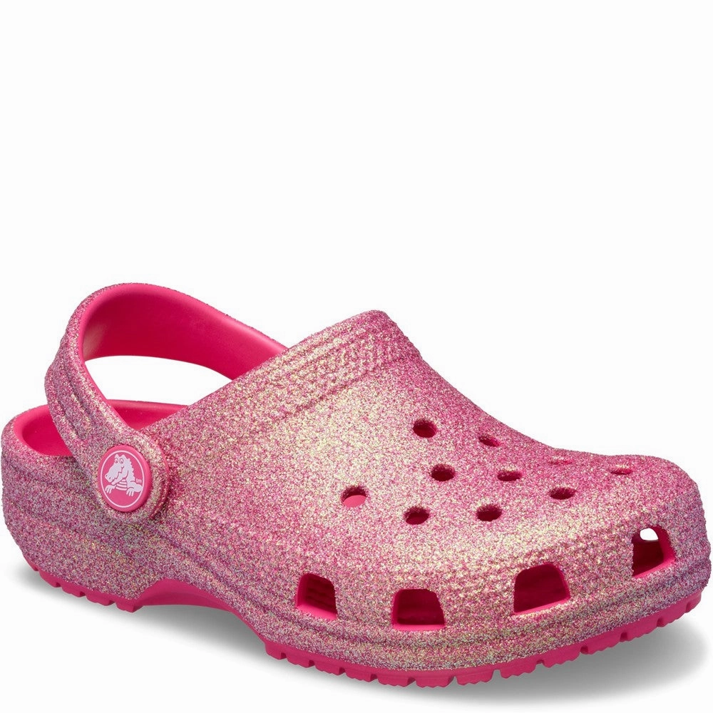 Crocs Kids Classic Glitter Clog Kids Tennis Shoes,Toddler Athletic Shoes,Youth Casual Shoes