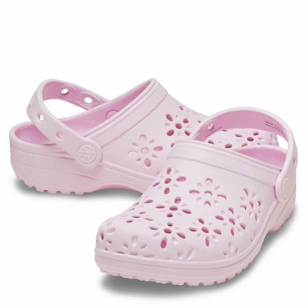 Crocs Toddler Classic Floral Cut Out Clog Girls Sneakers Girls Running Shoes