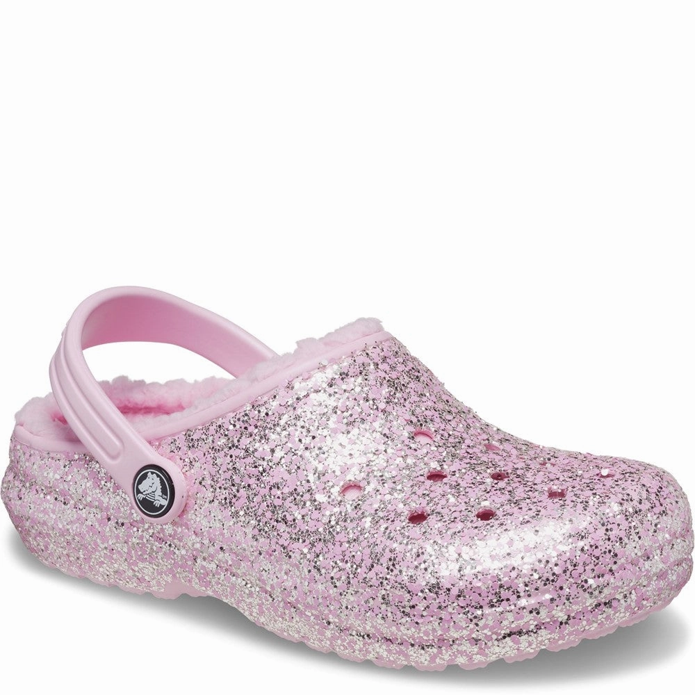 Crocs Toddler Classic Glitter Lined Clog Kids Tennis Shoes,Toddler Athletic Shoes,Youth Casual Shoes