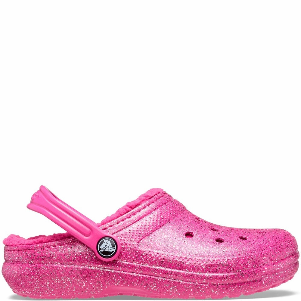 Crocs Toddler Classic Glitter Lined Clog Girls Sneakers Girls Running Shoes