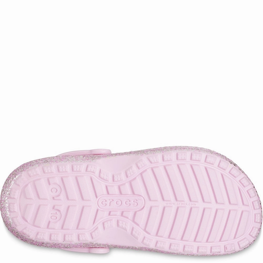 Crocs Toddler Classic Glitter Lined Clog Girls Sneakers Girls Running Shoes