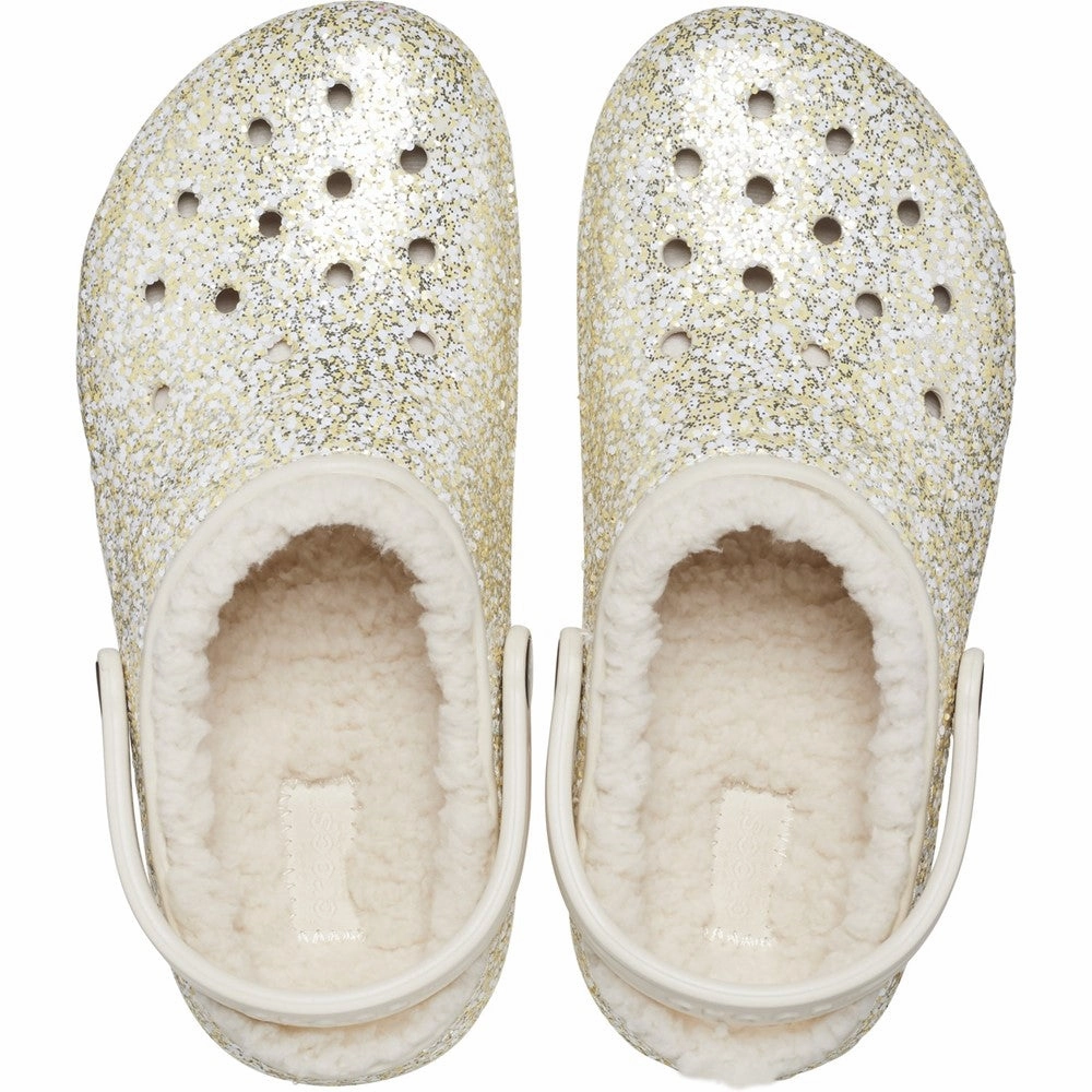 Crocs Toddler Classic Glitter Lined Clog Girls Sneakers Girls Running Shoes