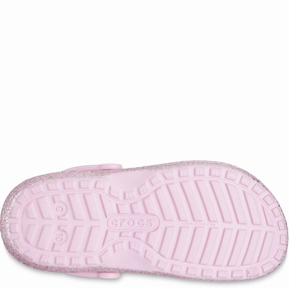 Crocs Toddler Classic Glitter Lined Clog Girls Sneakers Girls Running Shoes