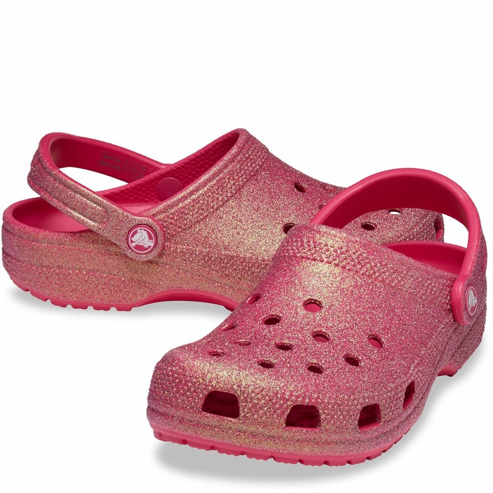 Crocs Unisex Classic Glitter Clog Women's Sneakers Casual Walking Shoes