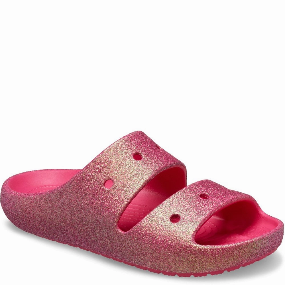 Crocs Unisex Classic Iridescent Glitter Sandal Lightweight Running Shoes,Slip On Athletic Shoes,Breathable Workout Shoes