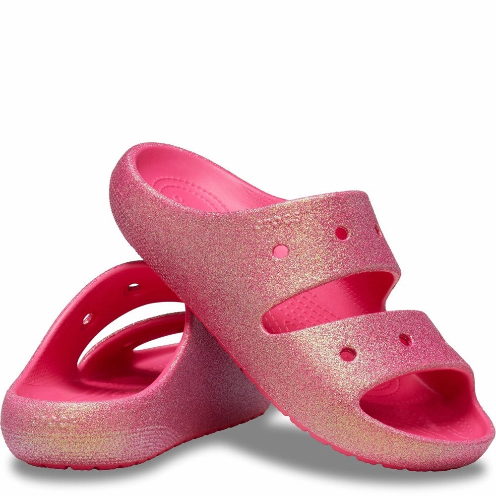 Crocs Unisex Classic Iridescent Glitter Sandal Women's Sneakers Casual Walking Shoes