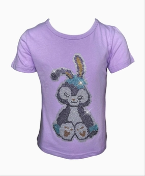 Crystal Bunny T-shirt ruffle tops girls, long sleeve tees girls