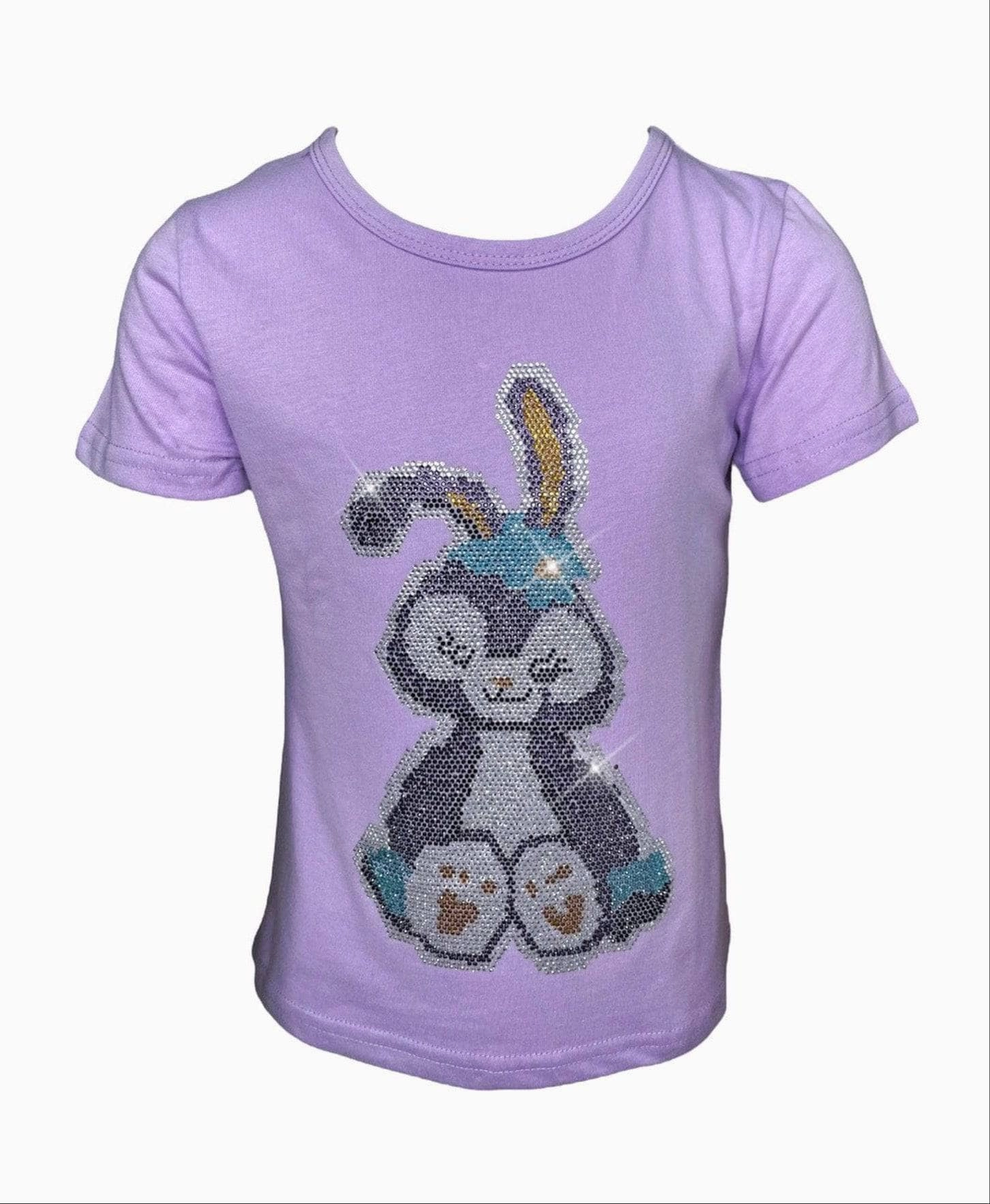 Crystal Bunny T-shirt ruffle tops girls, long sleeve tees girls
