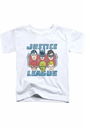DC Comics Faces Of Justice Short Sleeve Juvenile Tee / T-Shirt graphic tees for boys, polo shirts boys