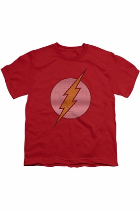 DC Comics Flash Flash Little Logos Short Sleeve Youth Tee / T-Shirt graphic tees for boys, polo shirts boys