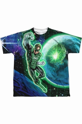 DC Comics Gl In Space Short Sleeve Youth Poly Crew Tee / T-Shirt graphic tees for boys, polo shirts boys