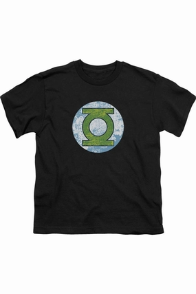 DC Comics Gl Neon Distress Logo Short Sleeve Juvenile Tee / T-Shirt graphic tees for boys, polo shirts boys