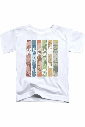 DC Comics Justice League Columns Short Sleeve Juvenile Tee / T-Shirt graphic tees for boys, polo shirts boys