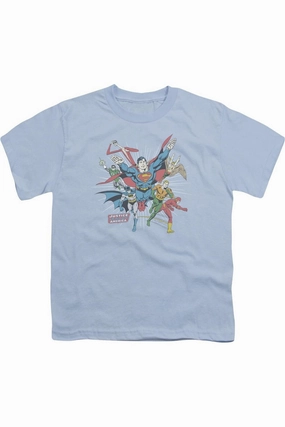 DC Comics Lead The Charge Short Sleeve Youth Tee / T-Shirt graphic tees for boys, polo shirts boys