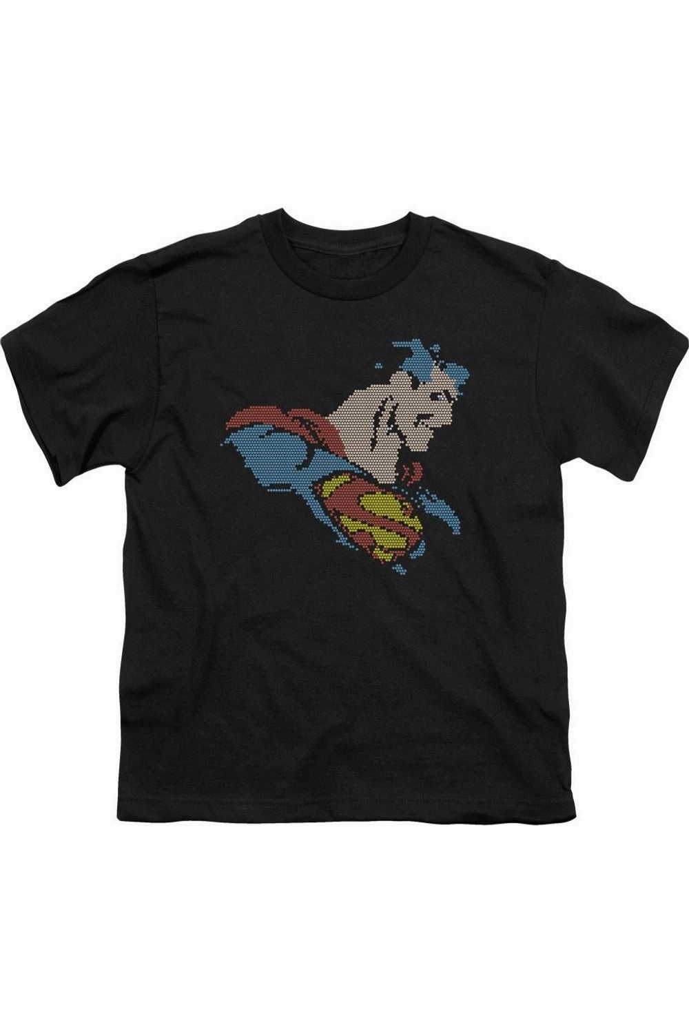 DC Comics Lite Brite Superman Short Sleeve Youth Tee / T-Shirt graphic tees for boys, polo shirts boys