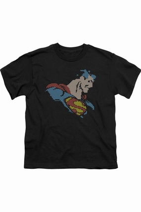 DC Comics Lite Brite Superman Short Sleeve Youth Tee / T-Shirt graphic tees for boys, polo shirts boys
