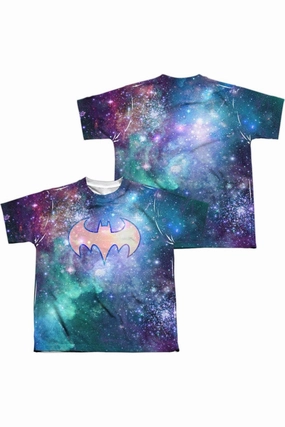DC Comics Shielded Galaxy (Front/Back Print) Short Sleeve Youth Poly Crew Tee / T-Shirt graphic tees for boys, polo shirts boys