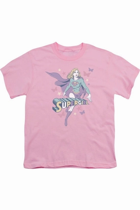 DC Comics Supergirl Pastels Short Sleeve Youth Tee / T-Shirt graphic tees for boys, polo shirts boys