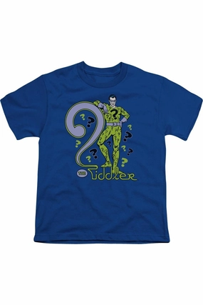 DC Comics The Riddler Short Sleeve Youth Tee / T-Shirt graphic tees for boys, polo shirts boys