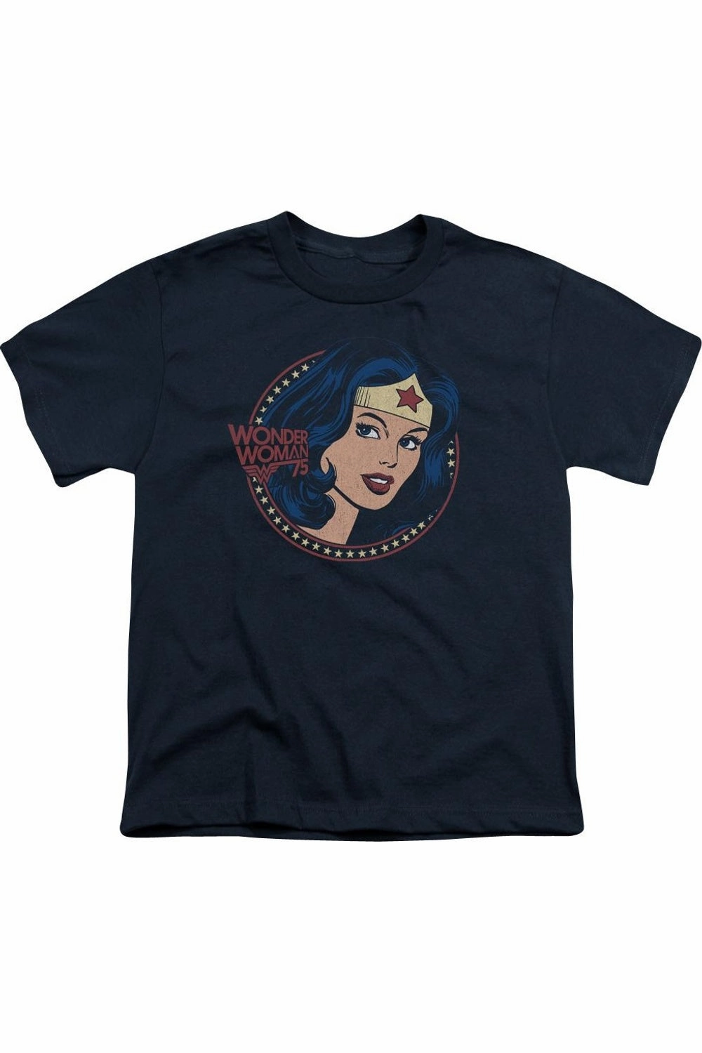 DC Comics Wonder Woman75 Starburst Portrait Short Sleeve Youth Tee / T-Shirt graphic tees for boys, polo shirts boys