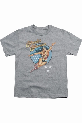 DC Comics Wonder Woman Vintage Short Sleeve Youth Tee / T-Shirt graphic tees for boys, polo shirts boys