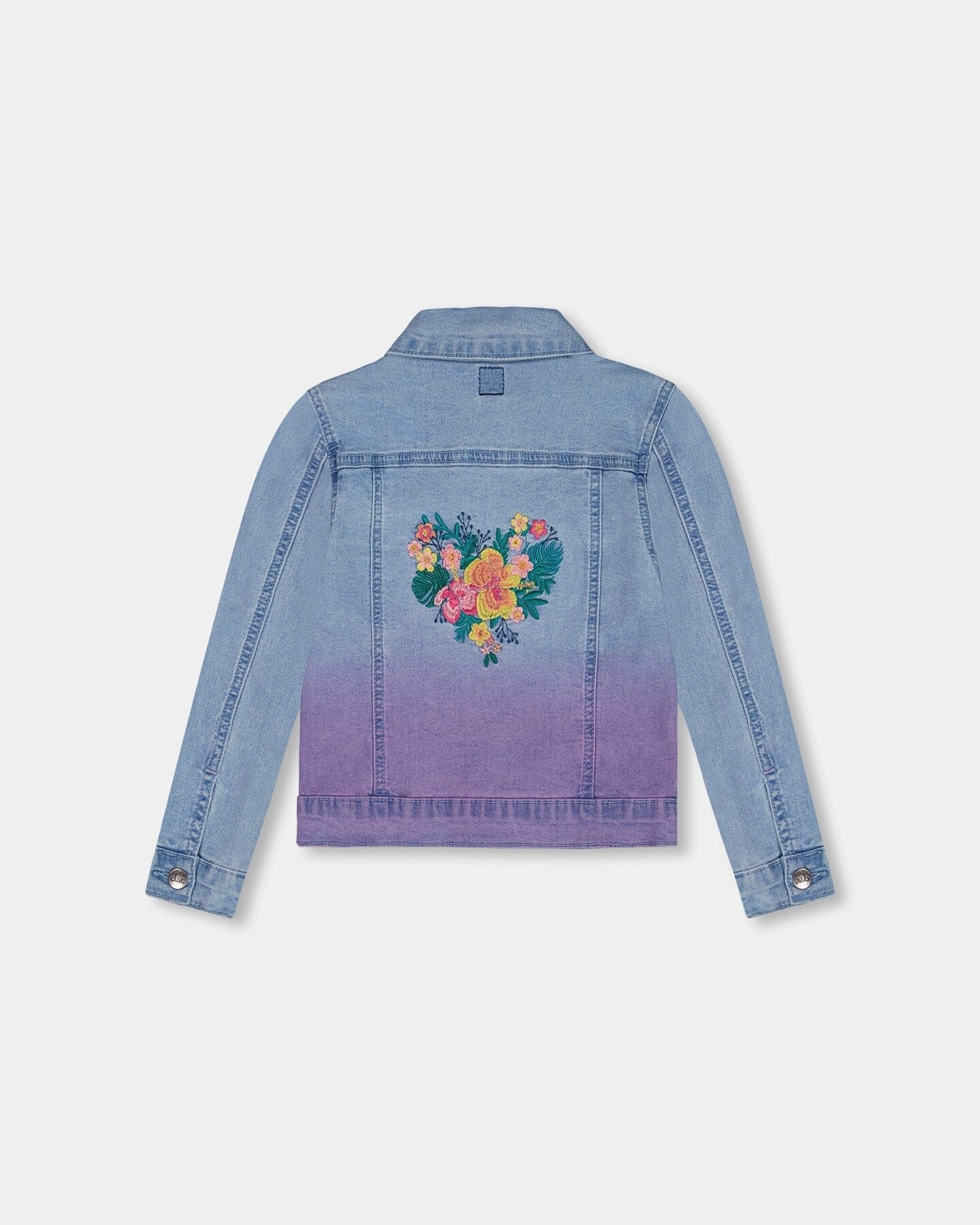 Denim Jacket With Embroidery Floral Jeans Blue Girls Chunky Knit Sweater