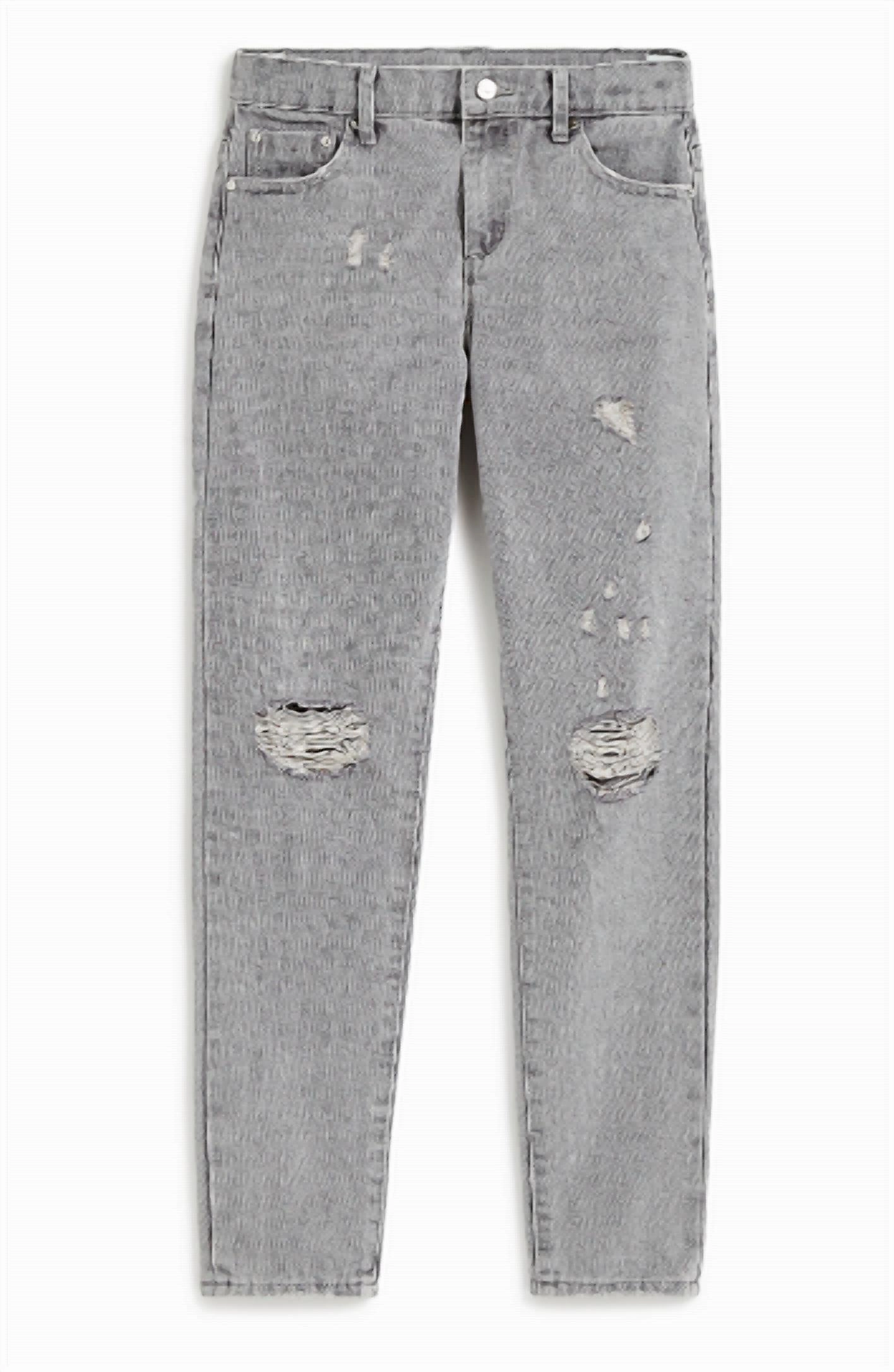 Distressed Hi-Rise Weekender Jeans In Grey Girls Ripped Skinny Jeans
