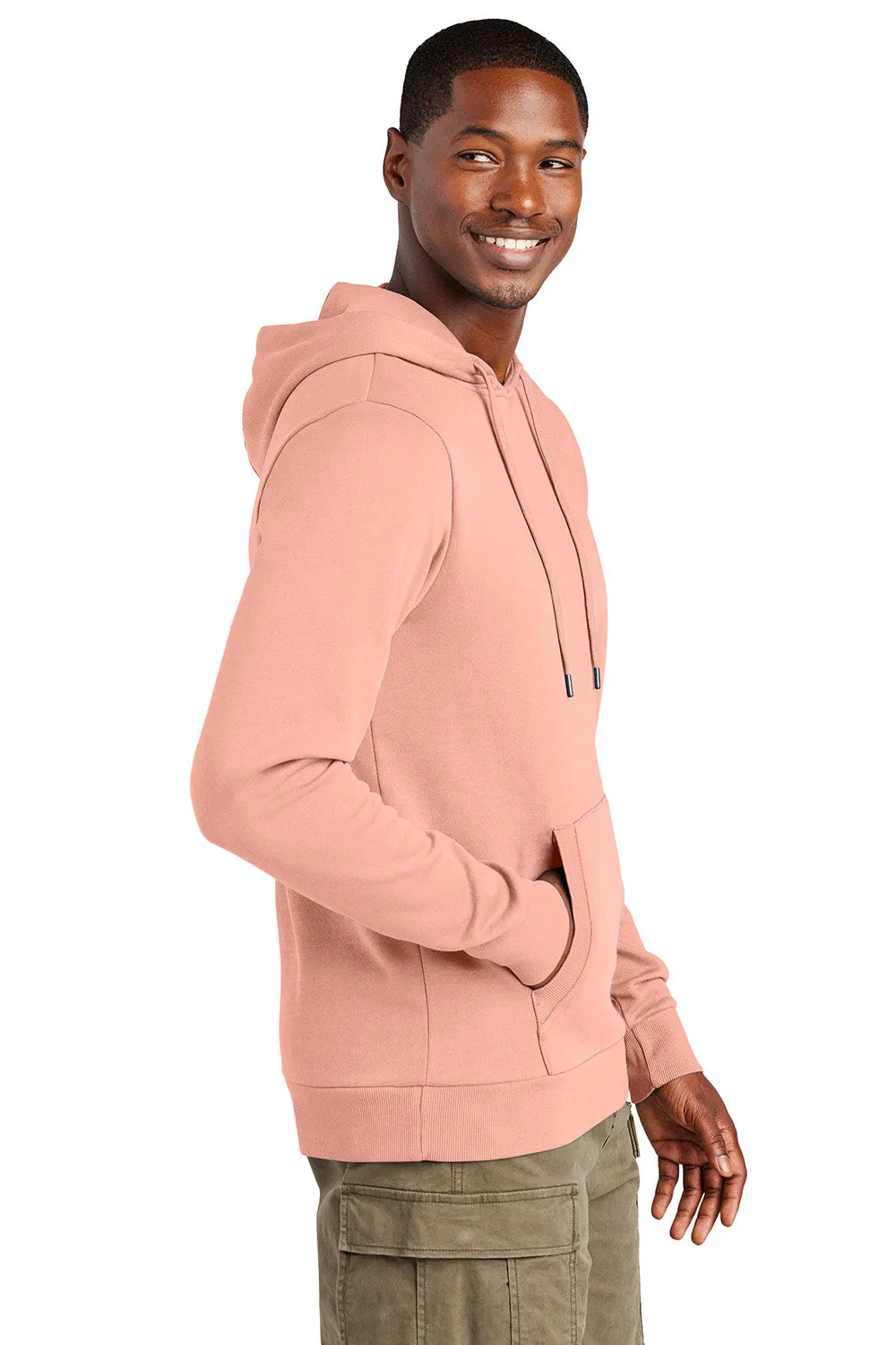 District Mens District Wash Fleece Hooded Sweatshirt Hoodie w/ Pouch Pocket - Cactus Rose Pink  Buy new Clothing District