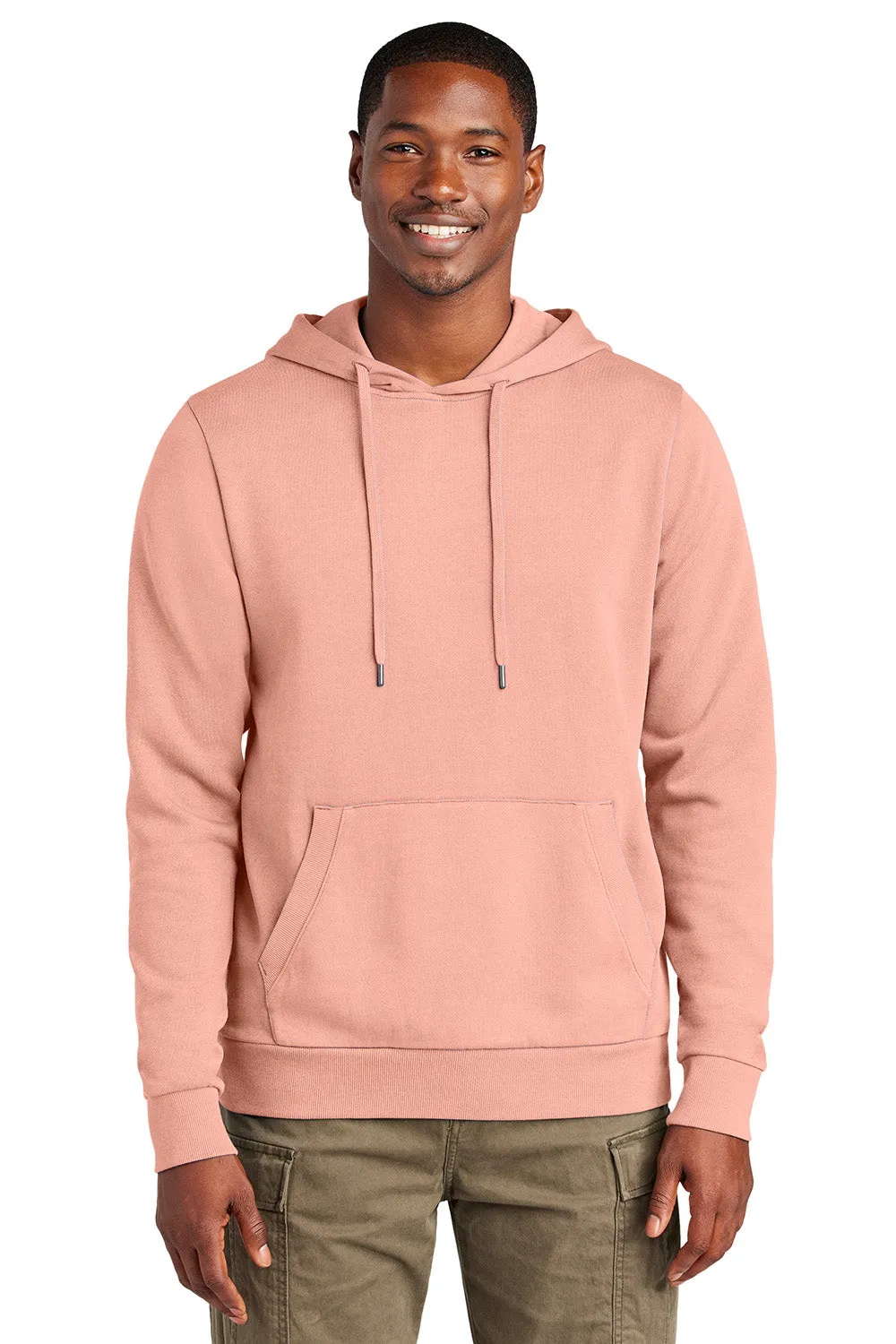 District Mens District Wash Fleece Hooded Sweatshirt Hoodie w/ Pouch Pocket - Cactus Rose Pink  Buy new Clothing District