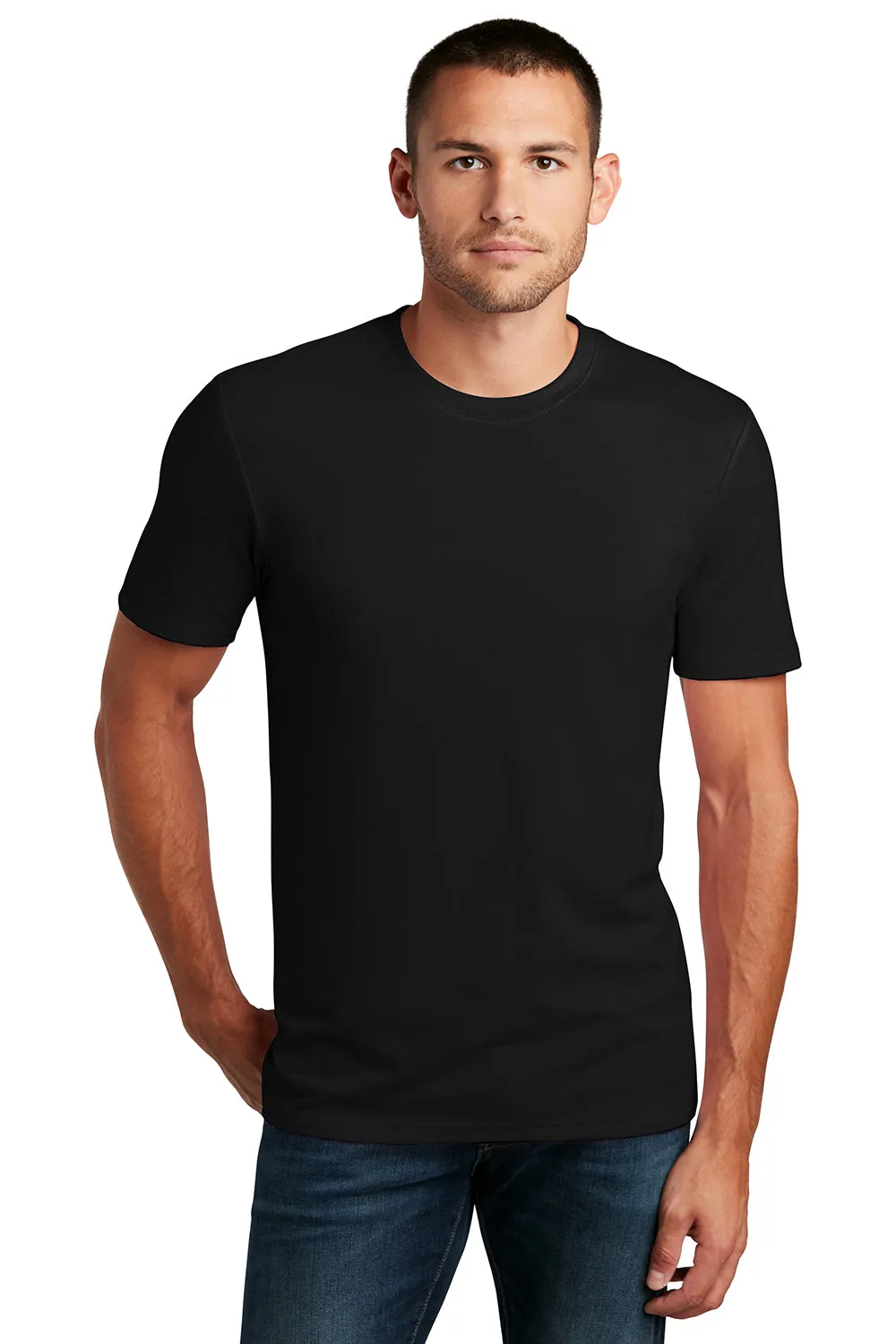 District Mens Flex Short Sleeve Crewneck T-Shirt - Black  Buy new Clothing District