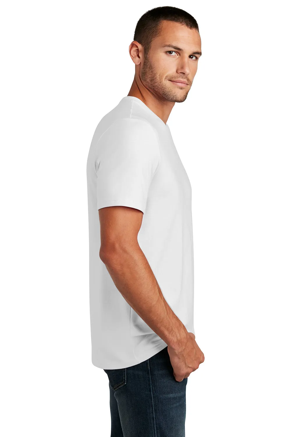 District Mens Flex Short Sleeve Crewneck T-Shirt - White  Buy new Clothing District
