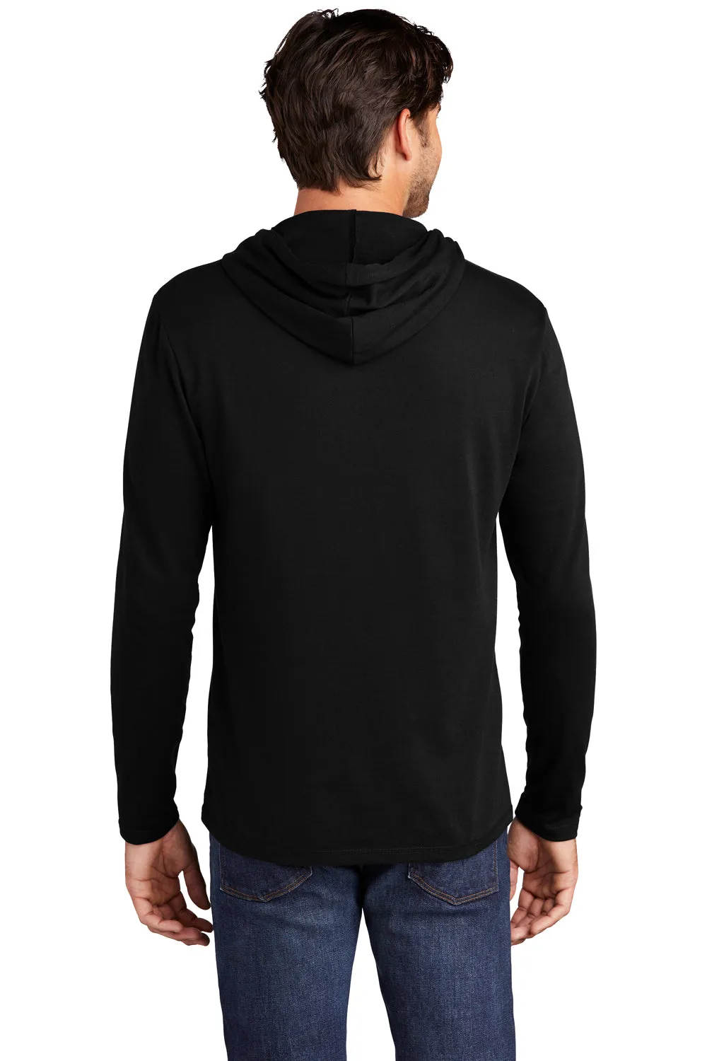 District Mens French Terry Hooded T-Shirt Hoodie - Black  Buy new Clothing District