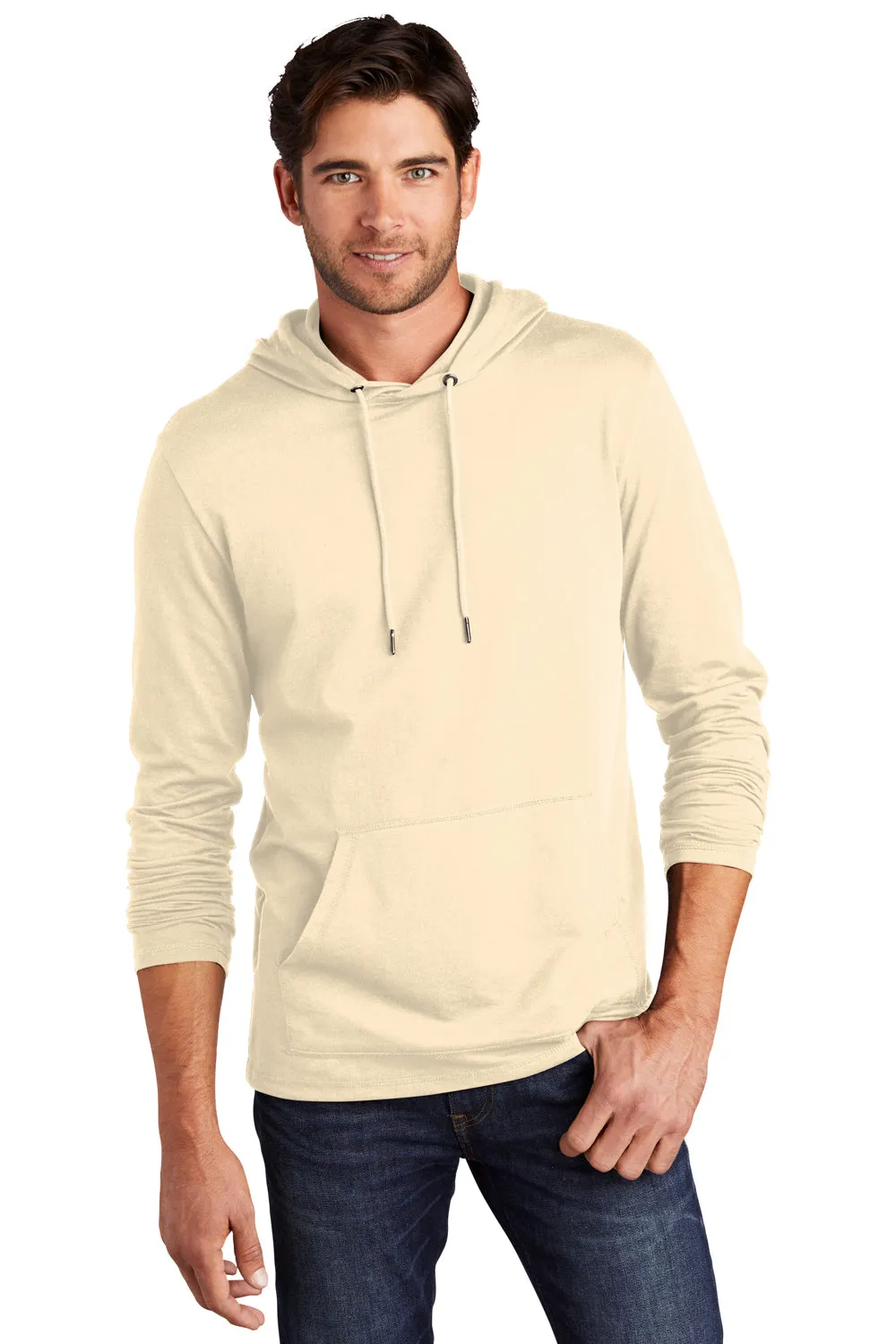 District Mens French Terry Hooded T-Shirt Hoodie - Gardenia  Buy new Clothing District