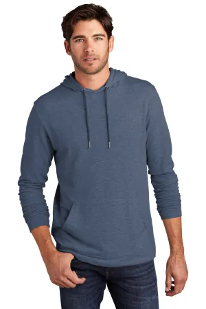 District Mens French Terry Hooded T-Shirt Hoodie - Washed Indigo Blue  Buy new Clothing District