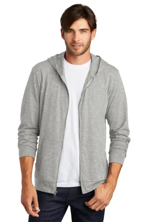 District Mens Medal Full Zip Hooded Sweatshirt Hoodie w/ Pockets - Light Grey  Buy new Clothing District