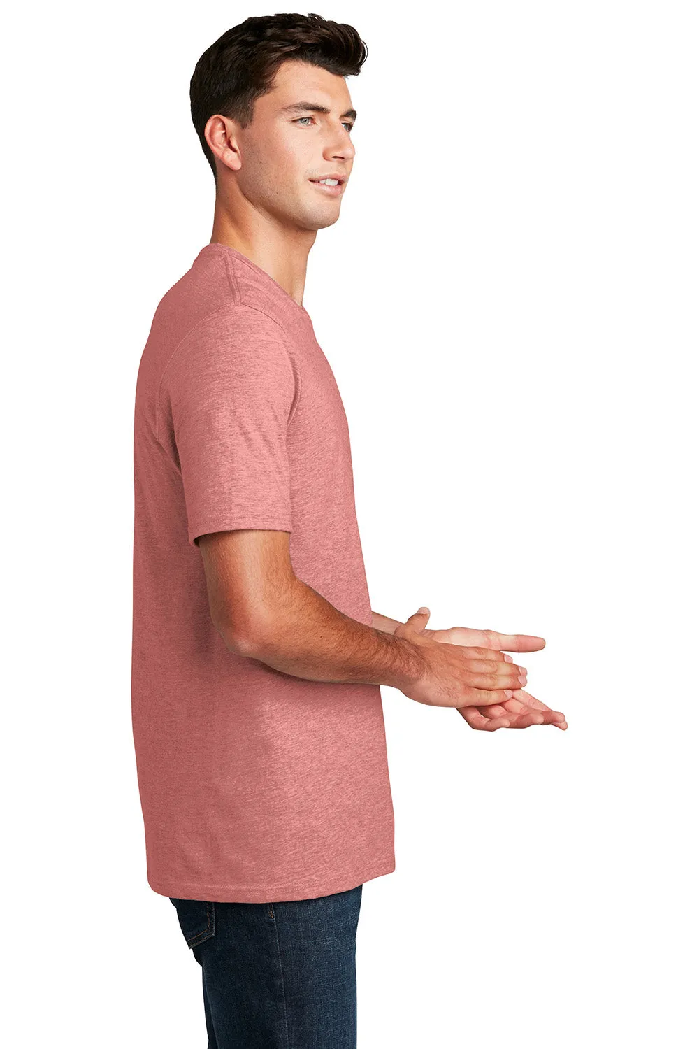 District Mens Perfect Blend Short Sleeve Crewneck T-Shirt - Blush Pink Frost  Buy new Clothing District