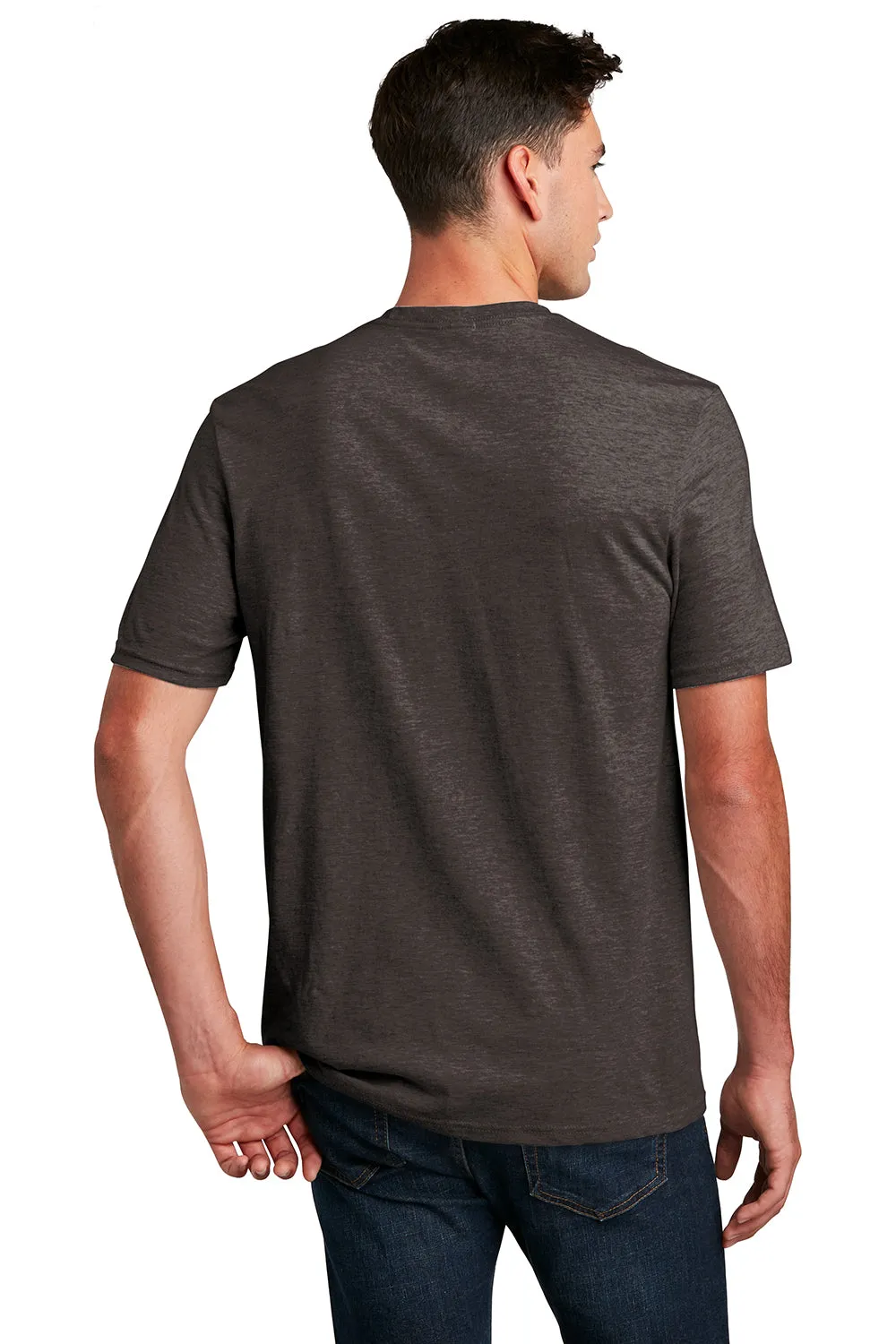 District Mens Perfect Blend Short Sleeve Crewneck T-Shirt - Heather Brown  Buy new Clothing District